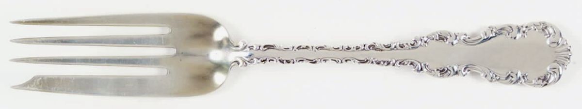 Louis XV (Sterling, 1891) Large Solid Cold Meat Serving Fork by Whiting Manf Co-1