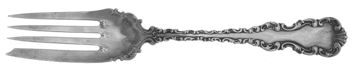 Louis XV (Sterling, 1891) Medium Solid Cold Meat Serving Fork by Whiting Manf Co-1
