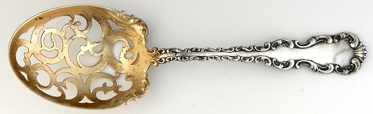 Louis XV (Sterling, 1891) Ice Serving Spoon Large by Whiting Manf Co-1