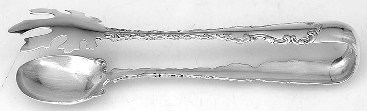 Louis XV (Sterling, 1891) Large Ice Serving Tongs by Whiting Manf Co-1