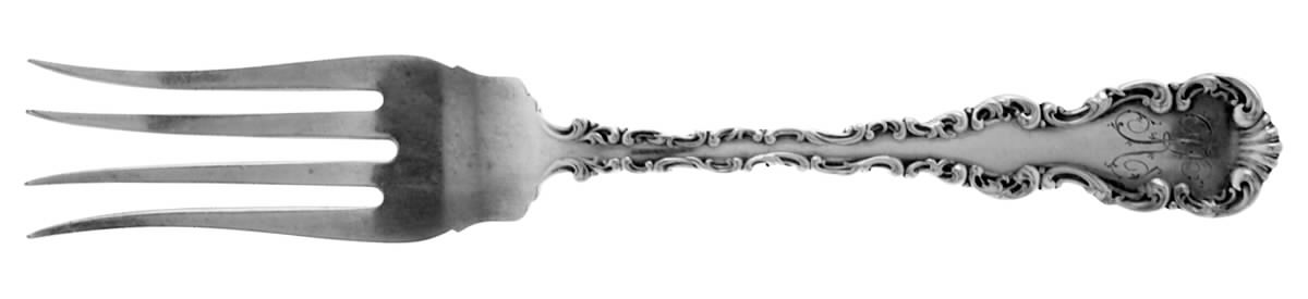 Louis XV (Sterling, 1891) Medium Chipped Beef Fork by Whiting Manf Co-1