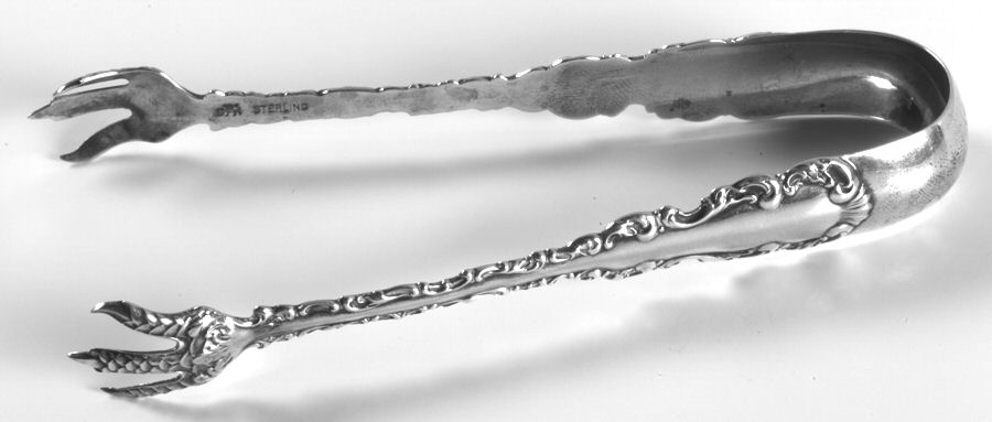 Louis XV (Sterling, 1891) Large Sugar Tongs by Whiting Manf Co-1