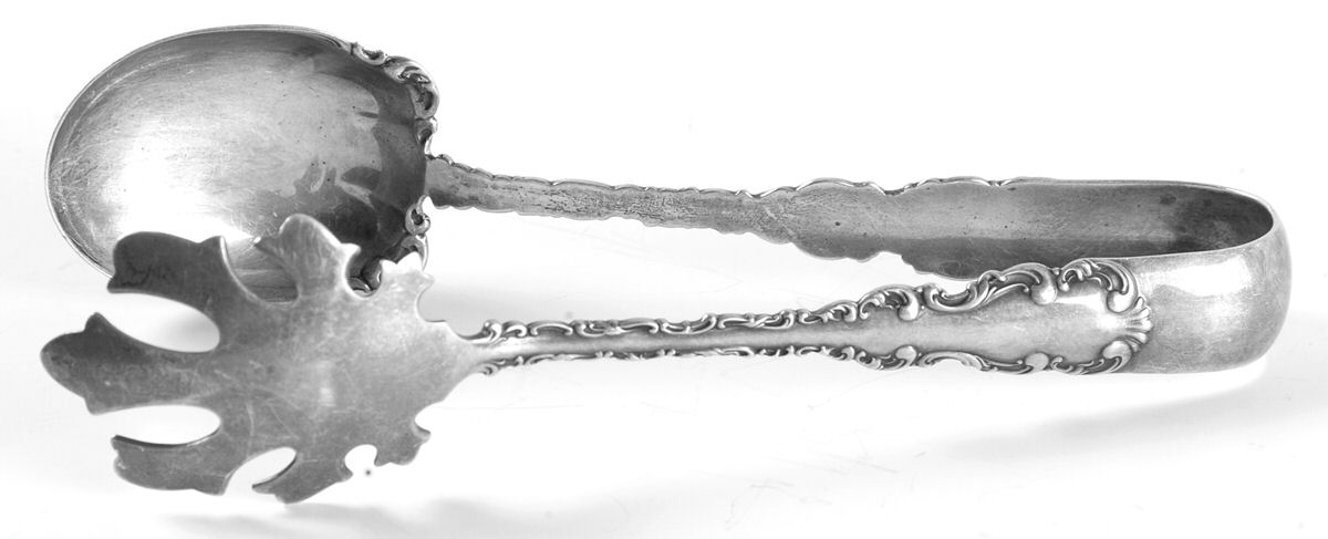 Louis XV (Sterling, 1891) Small Ice Serving Tongs by Whiting Manf Co-1