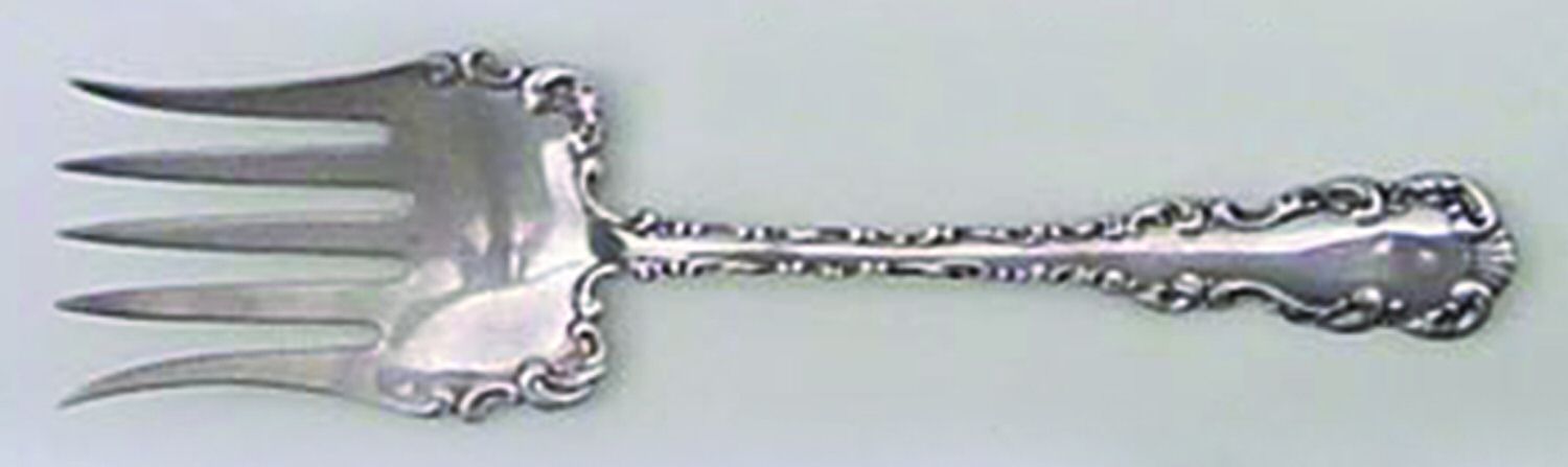Louis XV (Sterling, 1891) Large Solid Tined Sardine Serving Fork by Whiting Manf Co-1