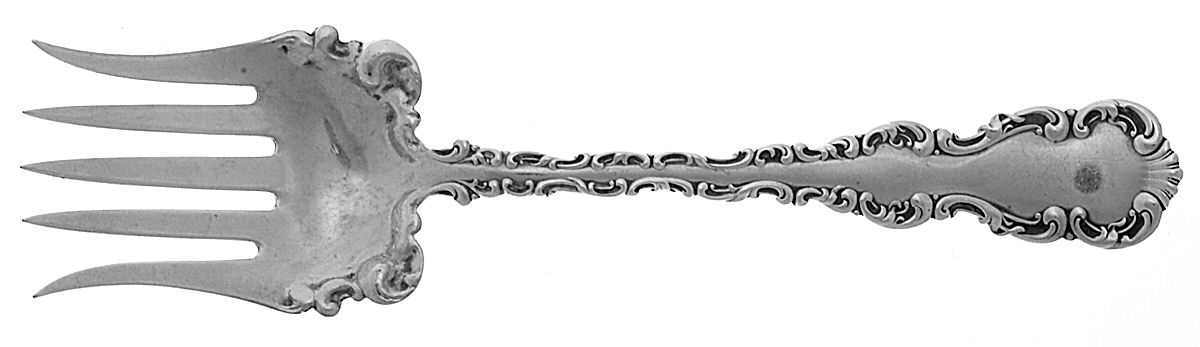 Louis XV (Sterling, 1891) Small Solid Tined Sardine Serving Fork by Whiting Manf Co-1