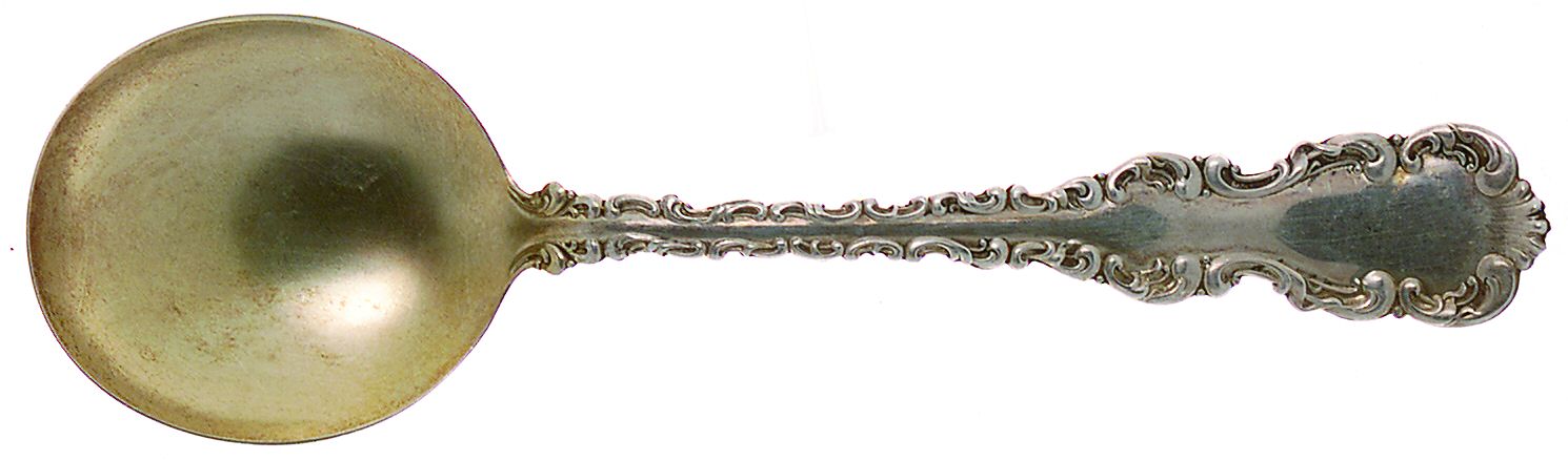 Louis XV (Sterling, 1891) Round Bowl Soup Spoon (Gumbo) by Whiting Manf Co-1