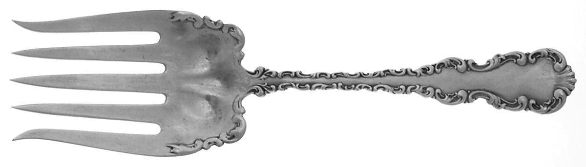 Louis XV (Sterling, 1891) Small Solid Fish Serving Fork by Whiting Manf Co-1