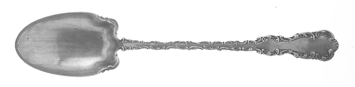 Louis XV (Sterling, 1891) Oversize Solid Salad Serving Spoon by Whiting Manf Co-1