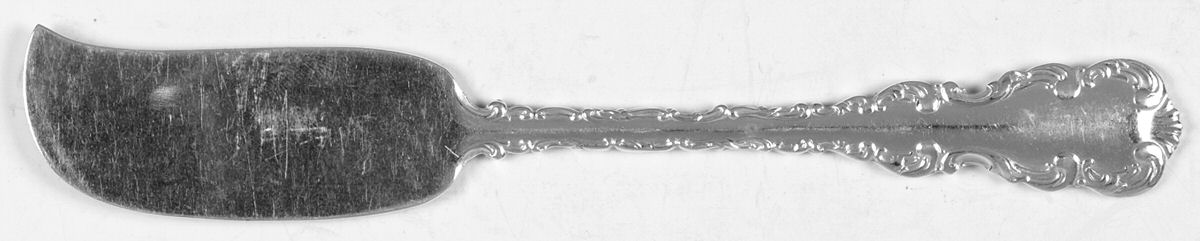 Louis XV (Sterling, 1891) Large Flat Handle Butter Spreader by Whiting Manf Co-1