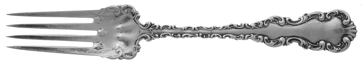 Louis XV (Sterling, 1891) Large Individual Solid Fish/Salad Fork by Whiting Manf Co-1