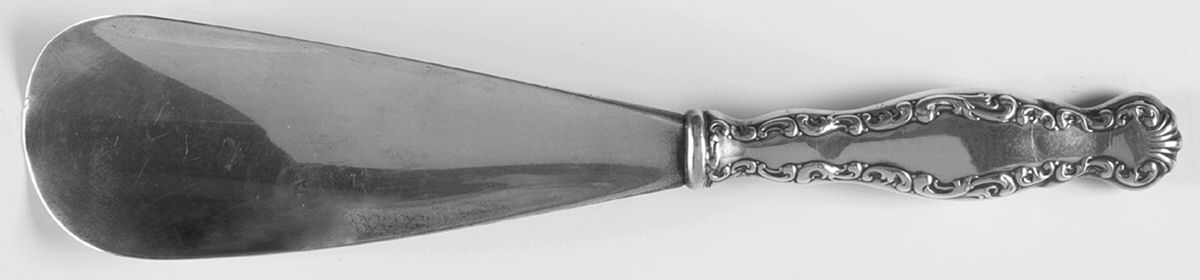 Louis XV (Sterling, 1891) Large Hollow Handle Shoe Horn with Sterling Bowl by Whiting Manf Co-1