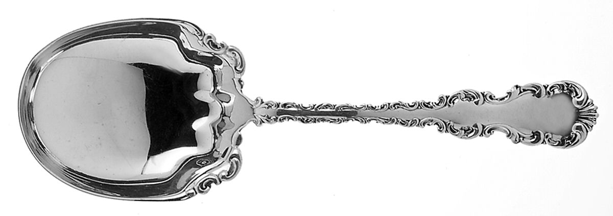 Louis XV (Sterling, 1891) Small Solid Berry/Casserole Spoon by Whiting Manf Co-1