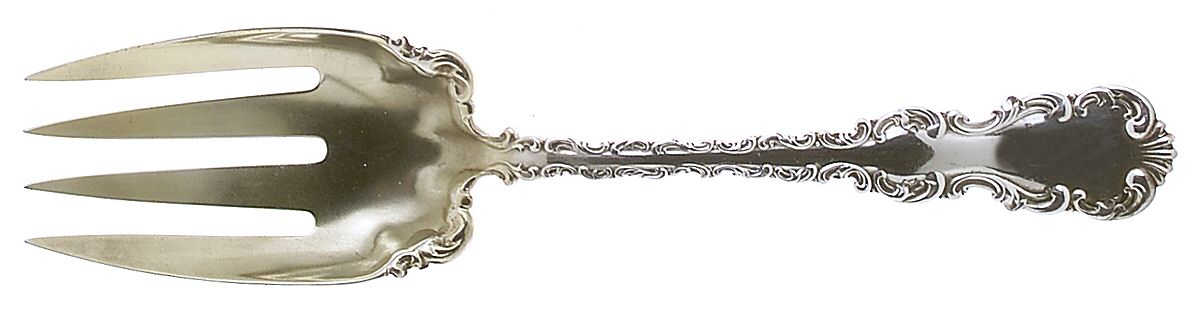 Louis XV (Sterling, 1891) Solid Salad Serving Fork by Whiting Manf Co-1