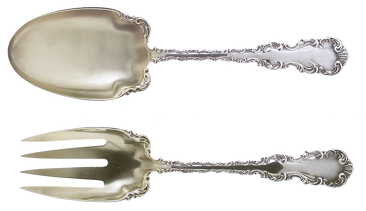 Louis XV (Sterling, 1891) (2 Pc) Solid Salad Set by Whiting Manf Co-1