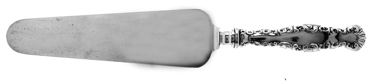 Louis XV (Sterling, 1891) Pie Server with Silverplate Blade by Whiting Manf Co-1