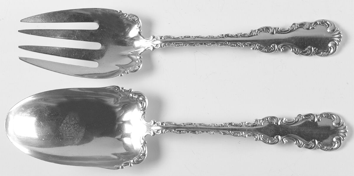 Louis XV (Sterling, 1891) (2 Pc) Solid Salad Set by Whiting Manf Co-1