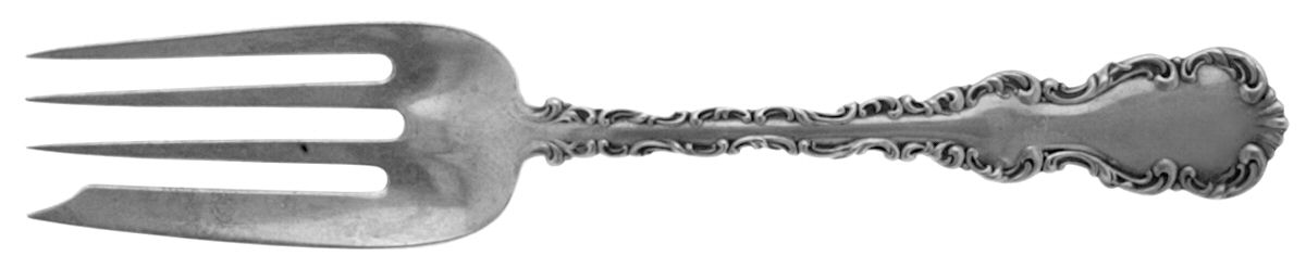Louis XV (Sterling, 1891) Small Solid Cold Meat Serving Fork by Whiting Manf Co-1