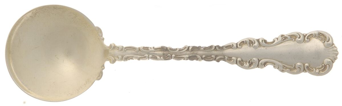 Louis XV (Sterling, 1891) Round Bowl Soup Spoon (Bouillon) by Whiting Manf Co-1