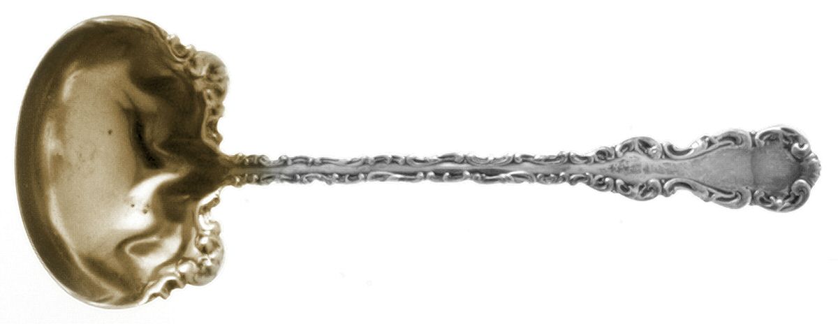 Louis XV (Sterling, 1891) Solid Piece Cream Ladle by Whiting Manf Co-1