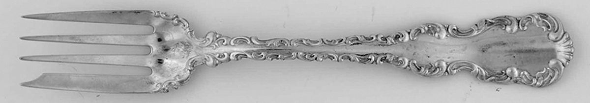 Louis XV (Sterling, 1891) Large Individual Salad Fork by Whiting Manf Co-1