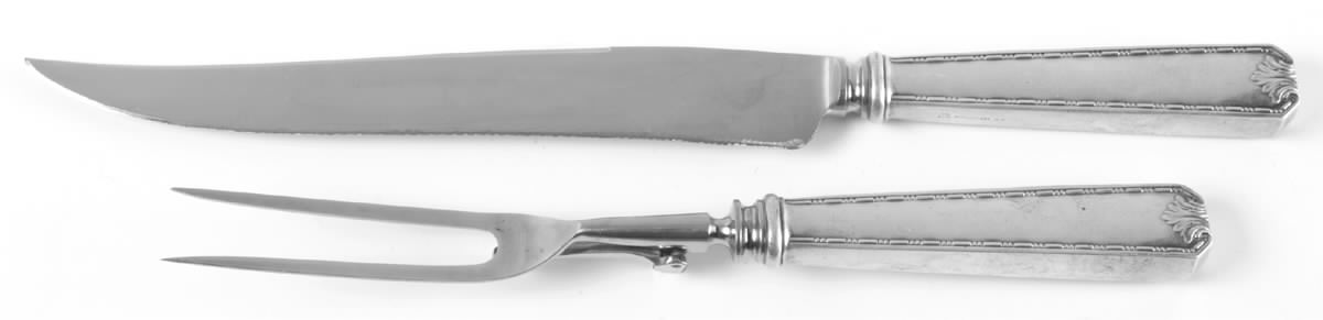 Madam Morris (Sterling, 1909-1910) Large 2-Piece Roast Carving Set w/Stainless Blade by Whiting Manf Co-1