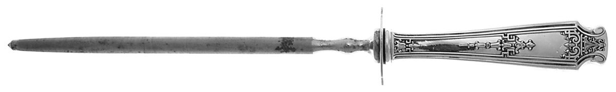 Mandarin (Sterling, 1917-1918) Large Knife Sharpener-Steel Rod w/Sterling Guard by Whiting Manf Co-1