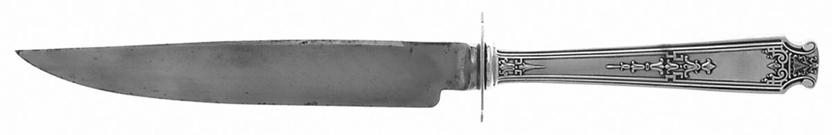 Mandarin (Sterling, 1917-1918) Knife-Carv/Lg-Stnbl/Roast Sterling Guard by Whiting Manf Co-1