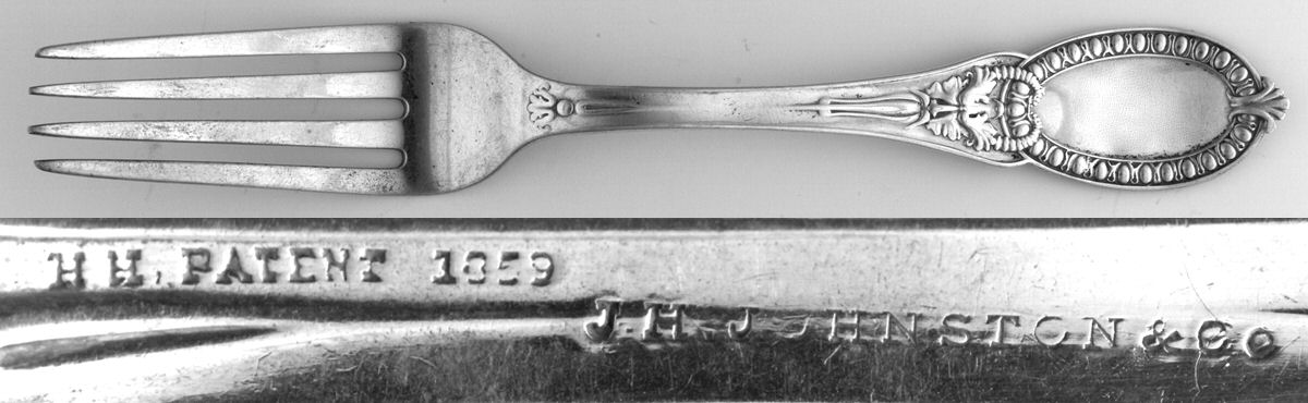 Mask (Sterling, 1889, No Monograms) Coin Silver Fork by Whiting Manf Co-1