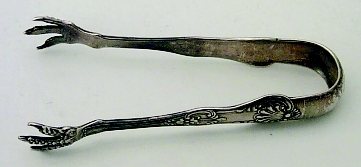 Old King (Sterling, 1890) Small Sugar Tongs by Whiting Manf Co-1