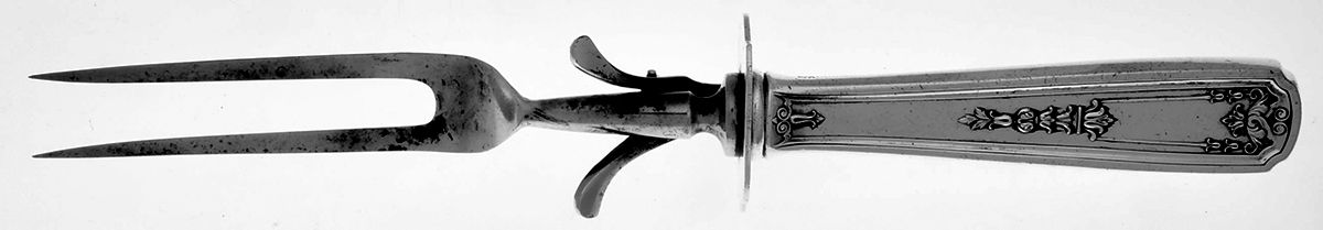 Oriana (Sterling, 1916) Large Stainless-Prong Roast Carving Fork by Whiting Manf Co-1