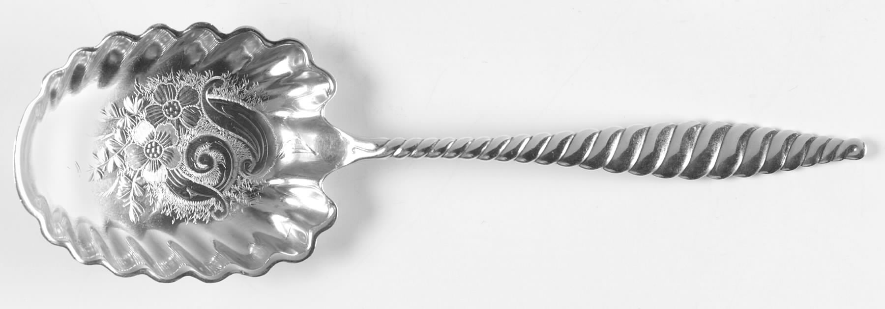 Oval Twist (Sterling, 1880) Bright Cut Preserve Spoon by Whiting Manf Co-1