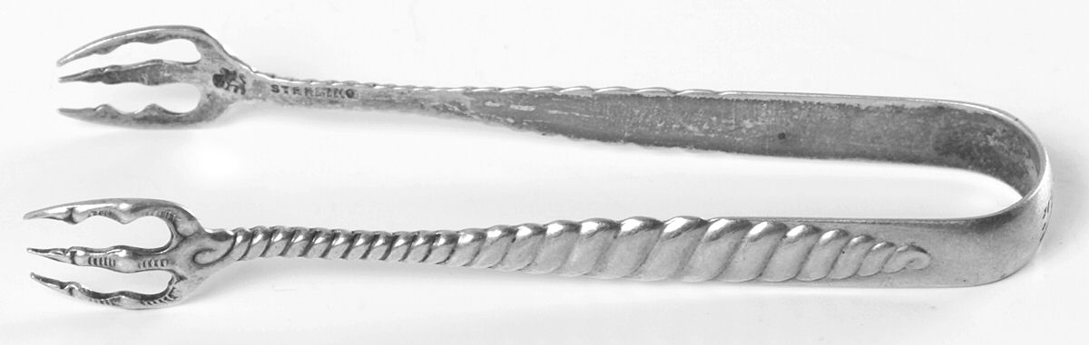 Oval Twist (Sterling, 1880) Bon Bon Tongs by Whiting Manf Co-1