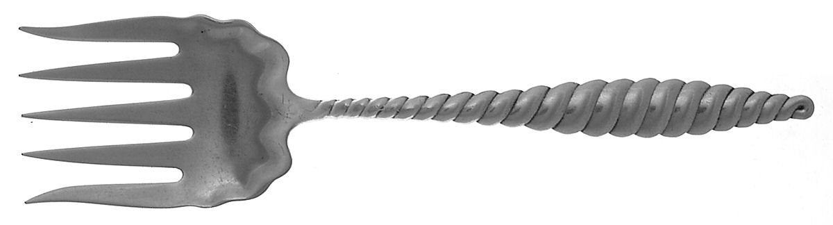Oval Twist (Sterling, 1880) Small Solid Tined Sardine Serving Fork by Whiting Manf Co-1