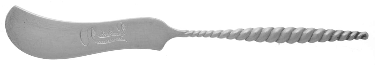 Oval Twist (Sterling, 1880) Flat Handle Butter Spreader by Whiting Manf Co-1