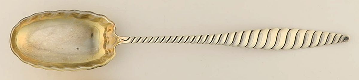 Oval Twist (Sterling, 1880) Oversize Solid Salad Serving Spoon by Whiting Manf Co-1