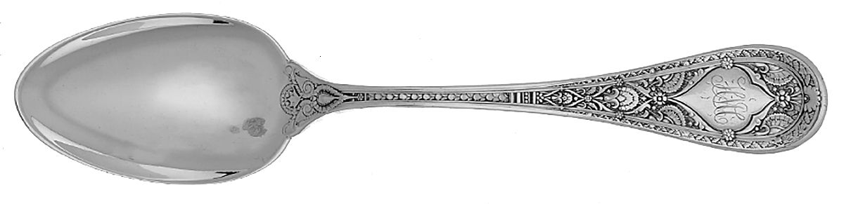 Persian (Sterling, 1880) Monogrammed Oval Dessert/Soup Spoon by Whiting Manf Co-1