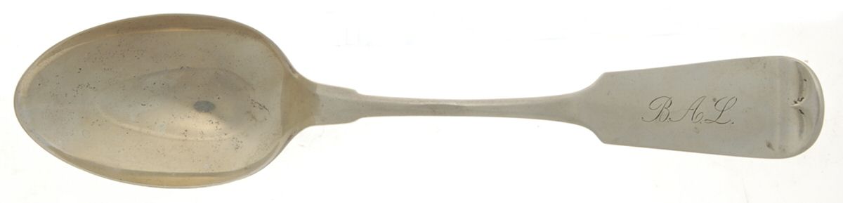 Plain Tip (Sterling, 1870) Monogram Tablespoon (Serving Spoon) by Whiting Manf Co-1