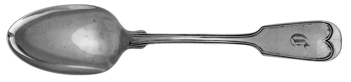 Plain Thread (Sterling, 1870) Monogram Tablespoon (Serving Spoon) by Whiting Manf Co-1