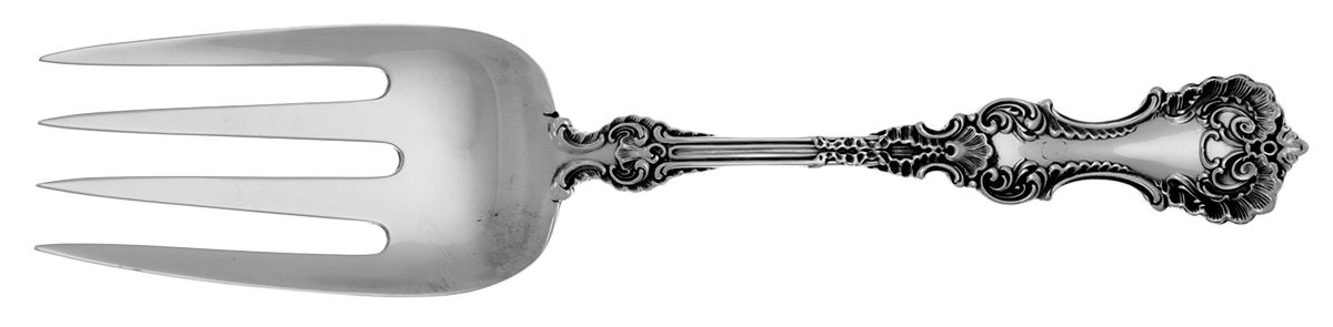Pompadour (Sterling, 1895-1898) Vegetable Serving Fork (Solid) by Whiting Manf Co-1