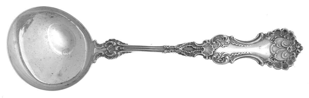 Pompadour (Sterling, 1895-1898) Round Bowl Soup Spoon (Bouillon) by Whiting Manf Co-1