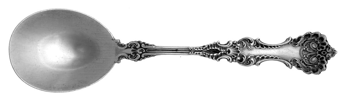 Pompadour (Sterling, 1895-1898) Small Short Handle Chocolate Spoon by Whiting Manf Co-1