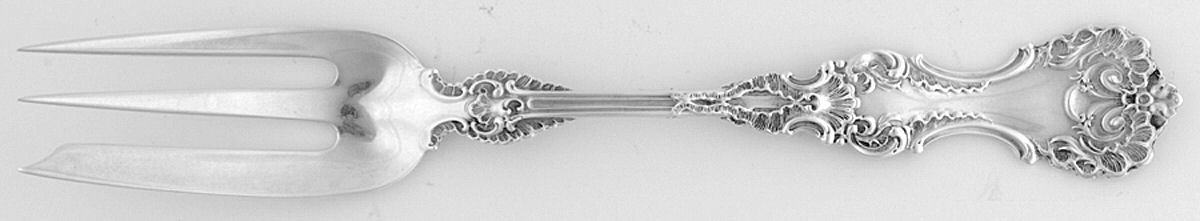 Pompadour (Sterling, 1895-1898) Old Style Pickle Fork by Whiting Manf Co-1