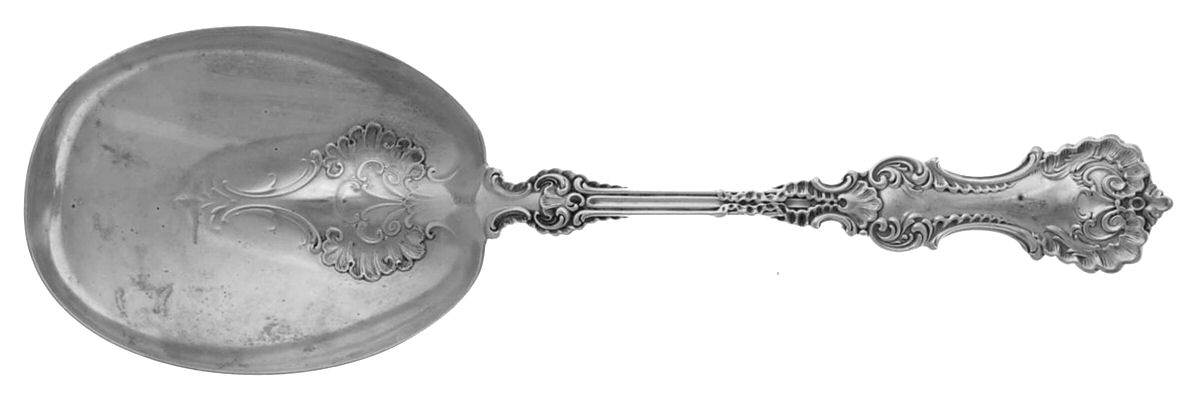 Pompadour (Sterling, 1895-1898) Small Solid Berry/Casserole Spoon by Whiting Manf Co-1