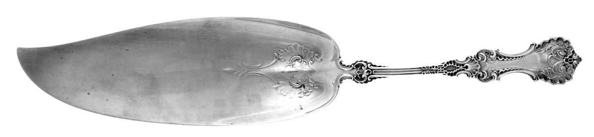 Pompadour (Sterling, 1895-1898) Large Solid Fish Serving Knife by Whiting Manf Co-1