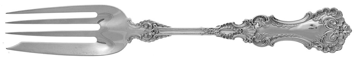 Pompadour (Sterling, 1895-1898) Large Individual Solid Fish/Salad Fork by Whiting Manf Co-1