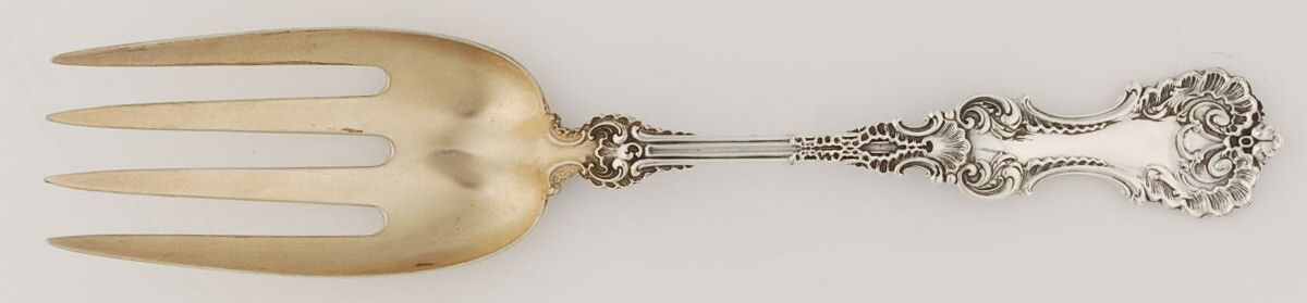 Pompadour (Sterling, 1895-1898) Solid Salad Serving Fork by Whiting Manf Co-1