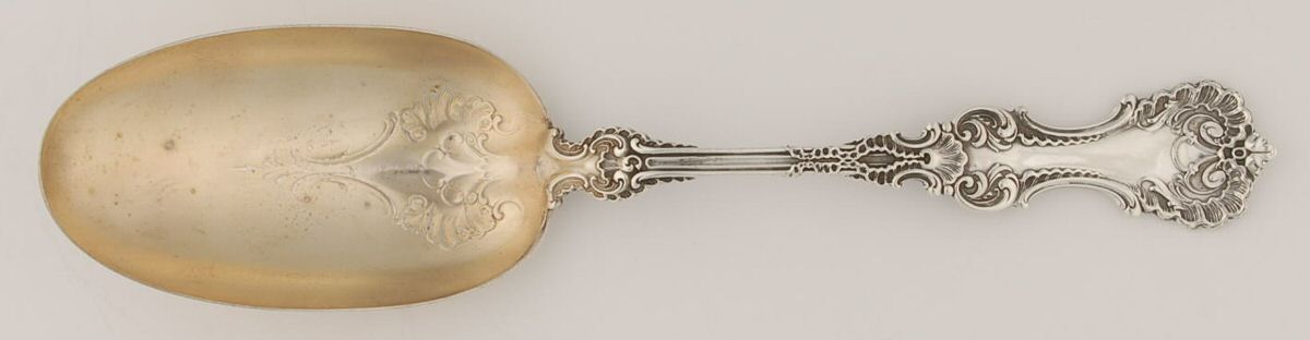 Pompadour (Sterling, 1895-1898) Solid Salad Serving Spoon by Whiting Manf Co-1