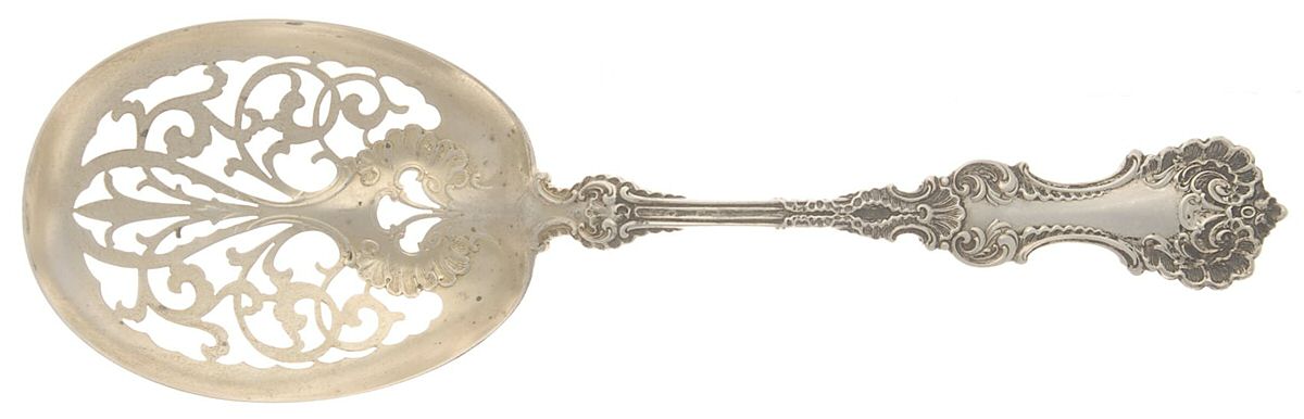 Pompadour (Sterling, 1895-1898) Ice Serving Spoon Large by Whiting Manf Co-1
