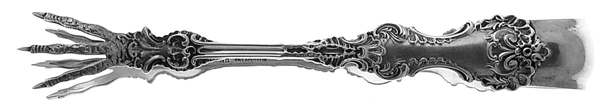 Pompadour (Sterling, 1895-1898) Large Sugar Tongs by Whiting Manf Co-1
