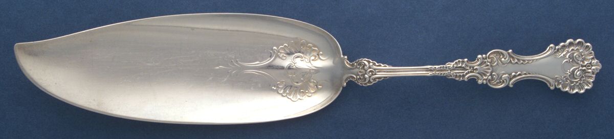 Pompadour (Sterling, 1895-1898) Small Solid Fish Serving Knife by Whiting Manf Co-1